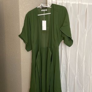 Reformation Midi Karen Dress in Moss